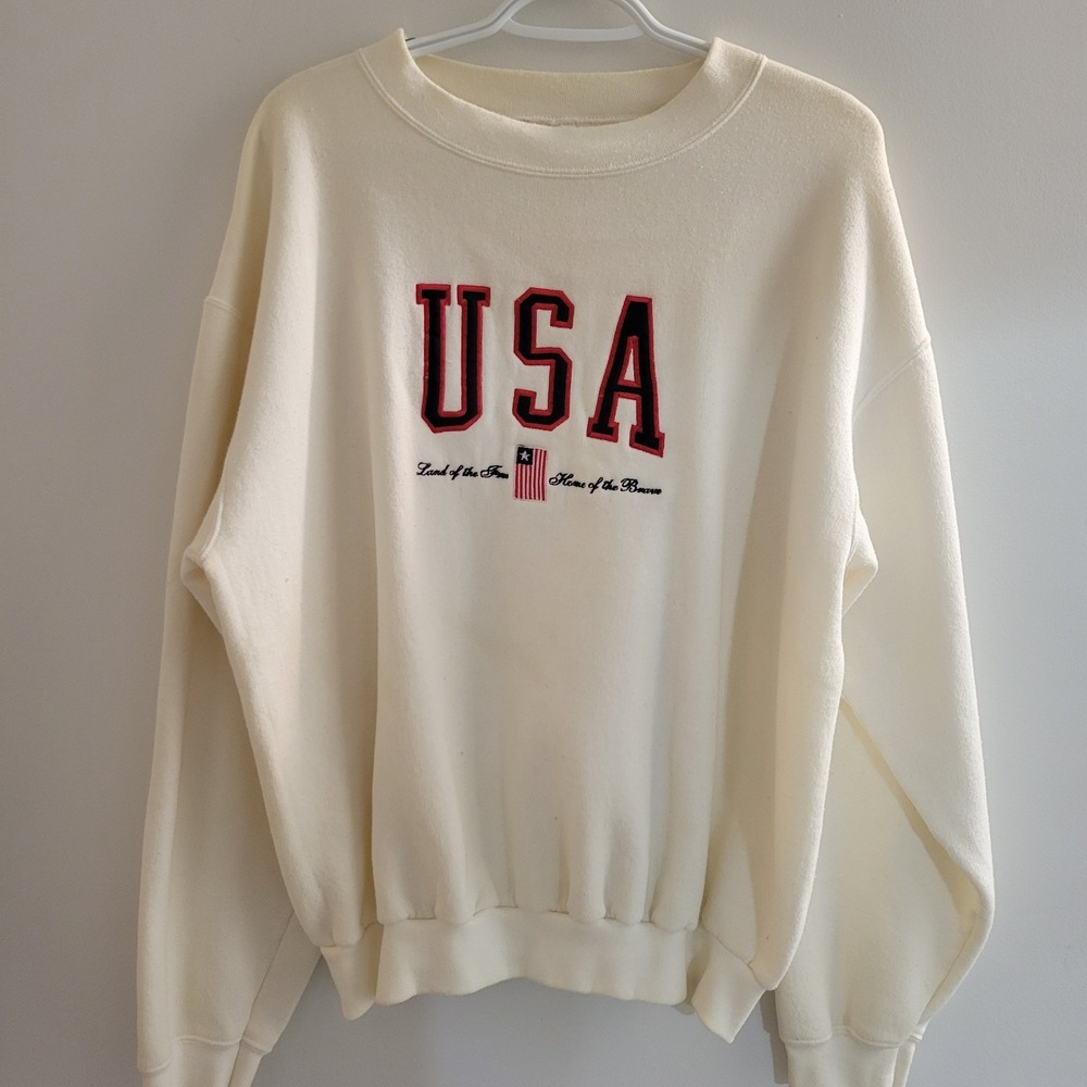 Vintage Tee Jays Crewneck Sweatshirt Men's  Size XL Made In USA Land Of The Free